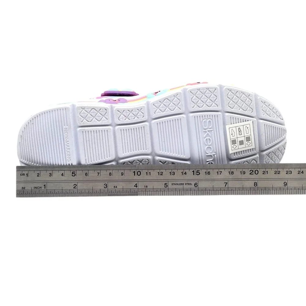 Skechers Youth Big Girls Flower Friends‎ Slip-on Sneakers Size 3.5 White/Multi